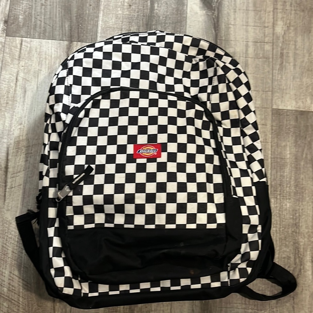 Dickies, black and white checkered book bag
